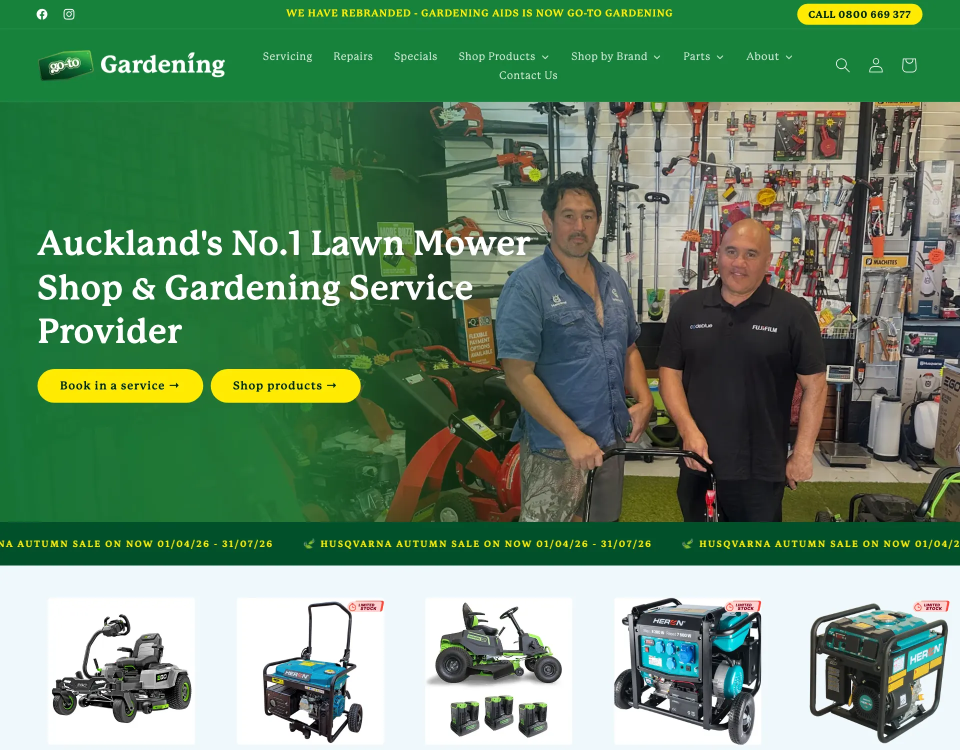 Go-to Gardening website with online service booking