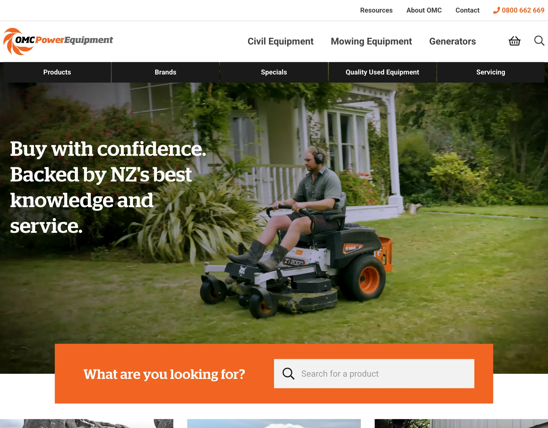 OMC Power Equipment modern catalogue website