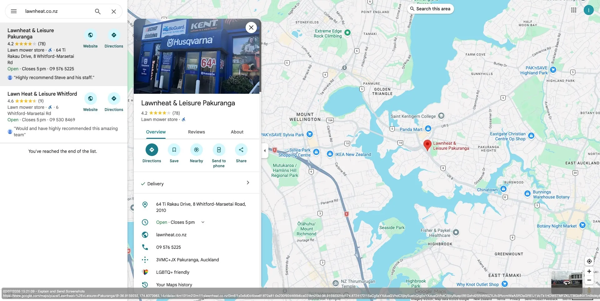 Google reviews for Lawnheat and Leisure